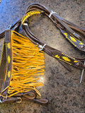 Horse EXTRA SPECIAL - Hand Painted Sunflower Headstall Breast collar Bridle Set