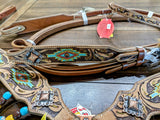 EXTRA SPECIAL Horse - Painted SW Horse Hair Tassels Headstall Bridle Breastcollar Set