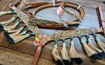 EXTRA SPECIAL Horse - Painted SW Horse Hair Tassels Headstall Bridle Breastcollar Set