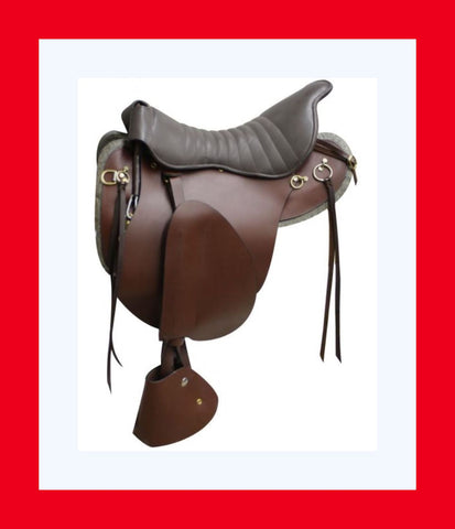 SALE! 18" Trooper saddle - leather skirts, fenders, jockeys, padded leather seat