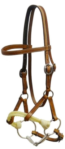 Argentina cow leather side pull with snaffle bit