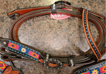 Horse EXTRA SPECIAL - Beaded headstall breast collar black fringe