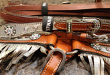 Extra SPECIAL - PONY SIZE Alligator fringe headstall breast collar