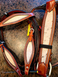 Horse EXTRA SPECIAL - Cowhide & Leather Headstall Breast Collar Bridle Set