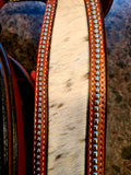 Horse EXTRA SPECIAL - Cowhide & Leather Headstall Breast Collar Bridle Set