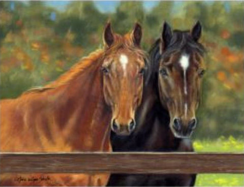 Glass Cutting Board - Pasture Friends Horse Tempered