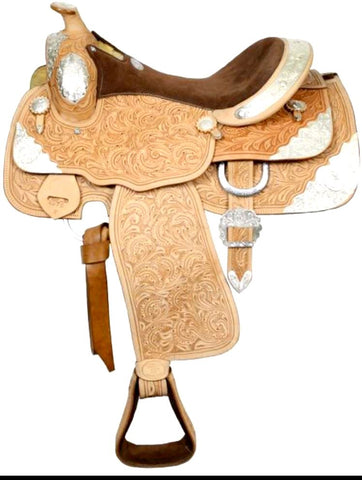 16" Fully tooled Double T Show Saddle - 3 COLORS