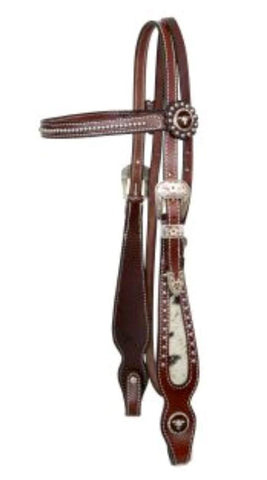 Horse - EXTRA SPECIAL - Cowhide hair beaded headstall & reins