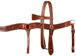 Horse! Double stitched leather wide browband headstall bridle and breast collar set