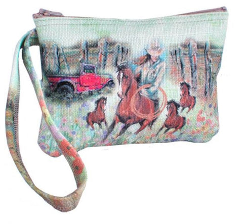 "Roping Cowgirl" Wristlet Purse