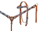 Horse EXTRA SPECIAL - Beaded headstall breast collar bridle set