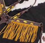 Horse EXTRA SPECIAL - Hand Painted Sunflower Headstall Breast collar Bridle Set