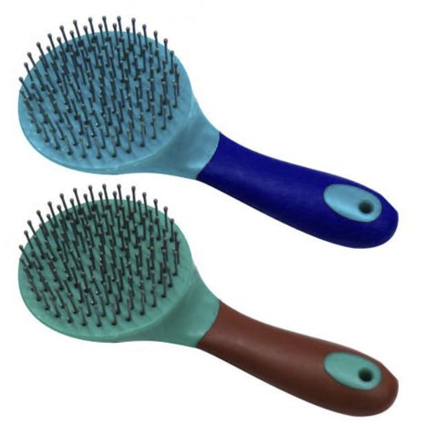Soft touch mane tail brush with grip dots