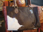 Purse - Brown & White Hair on Cowhide Shoulder Bag