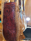 Purse - Brown & White Hair on Cowhide Shoulder Bag