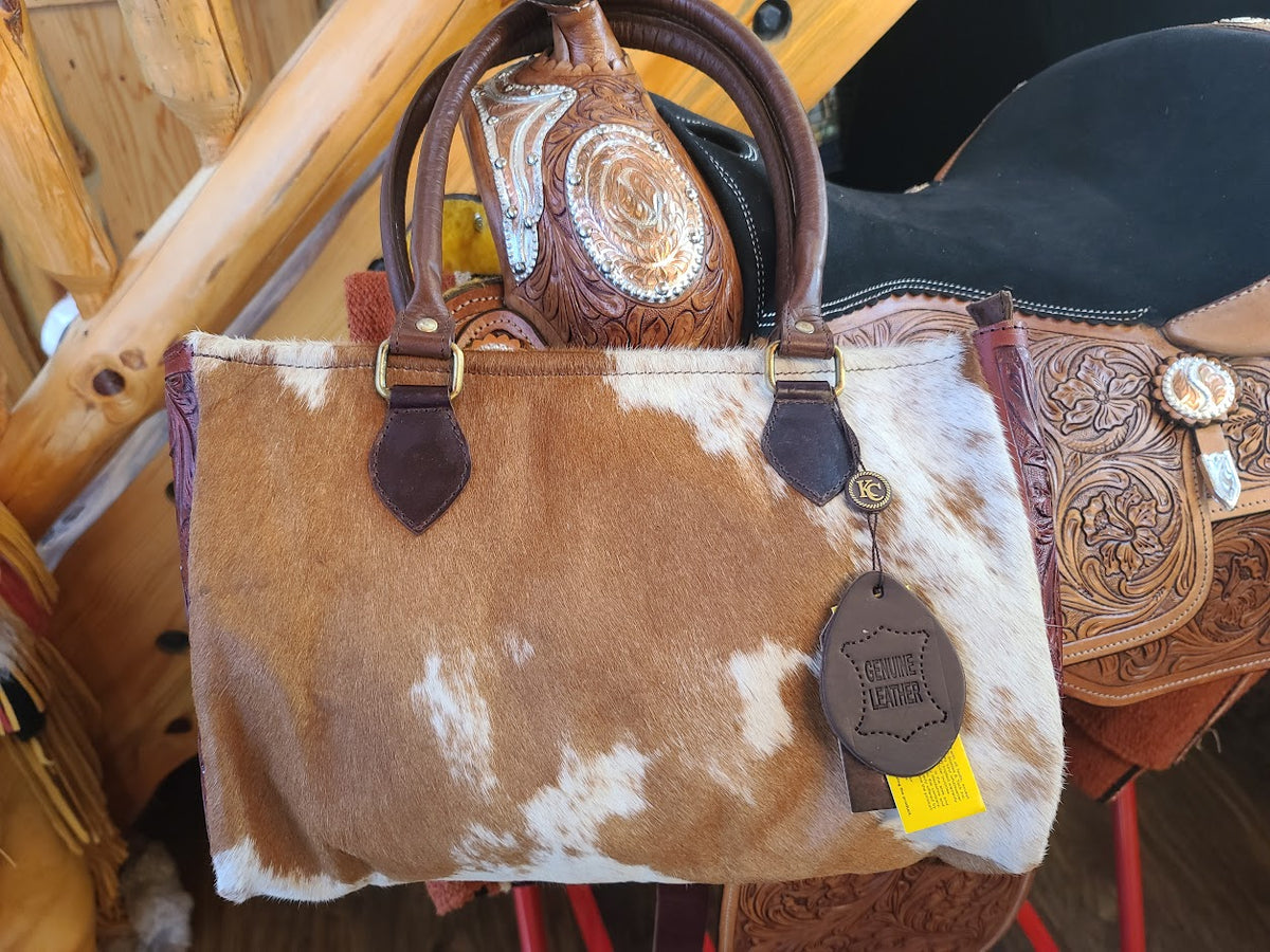 Purse - Brown White Cowhide Crossbody Bag – Horse Pony Tack Deals