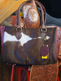 Purse - Brown & White Hair on Cowhide Shoulder Bag