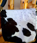 Purse - Klassy Cowgirl Black & White Hair on Cowhide Shoulder Bag