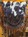 Purse - Brown White Cowhide Crossbody Bag