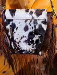 Purse - Brown White Cowhide Crossbody Bag