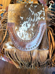 Purse - Brown White Cowhide Crossbody Bag