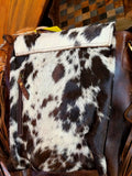 Purse - Brown White Cowhide Crossbody Bag