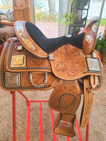 12" Double T Youth / Pony Silver Show Saddle