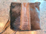 Genuine Leather Crossbody Bag with Cowhide Purse