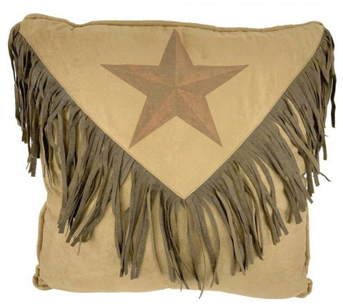 PILLOWS - Western Style Throw Pillow Featuring a Western Star Design - micro suede accent