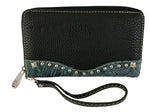 GIFT - Leather Wristlet silver jewels and teal