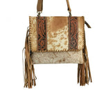 Purse - Leather Crossbody Bag cowhide fringe