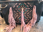 GIFT -  Concealed Carry Handbag With Tribal Embroidery And Leather Tassels