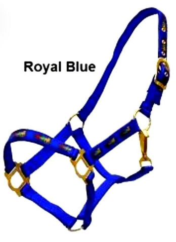 2-Ply Pony Halter BLUE horse design overlay