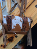 Purse - Leather Crossbody Bag cowhide fringe