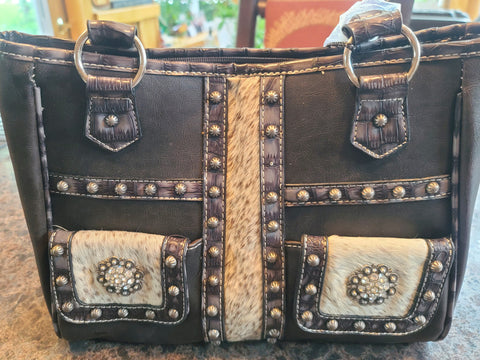 Montana West Fringe Collection Handbag - Cowhide